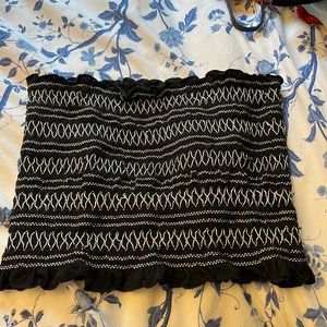 Black and white tube top